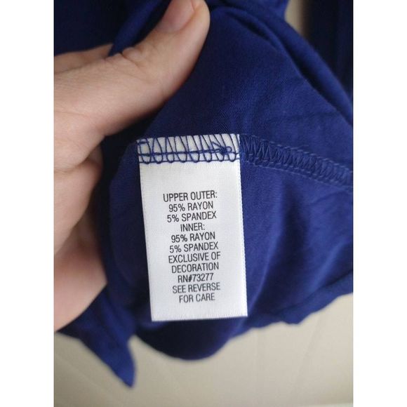 A:glow Women's Blue Nursing 3/4 Sleeve Tunic Shirt Size Large Maternity - Picture 4 of 6